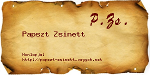 Papszt Zsinett névjegykártya